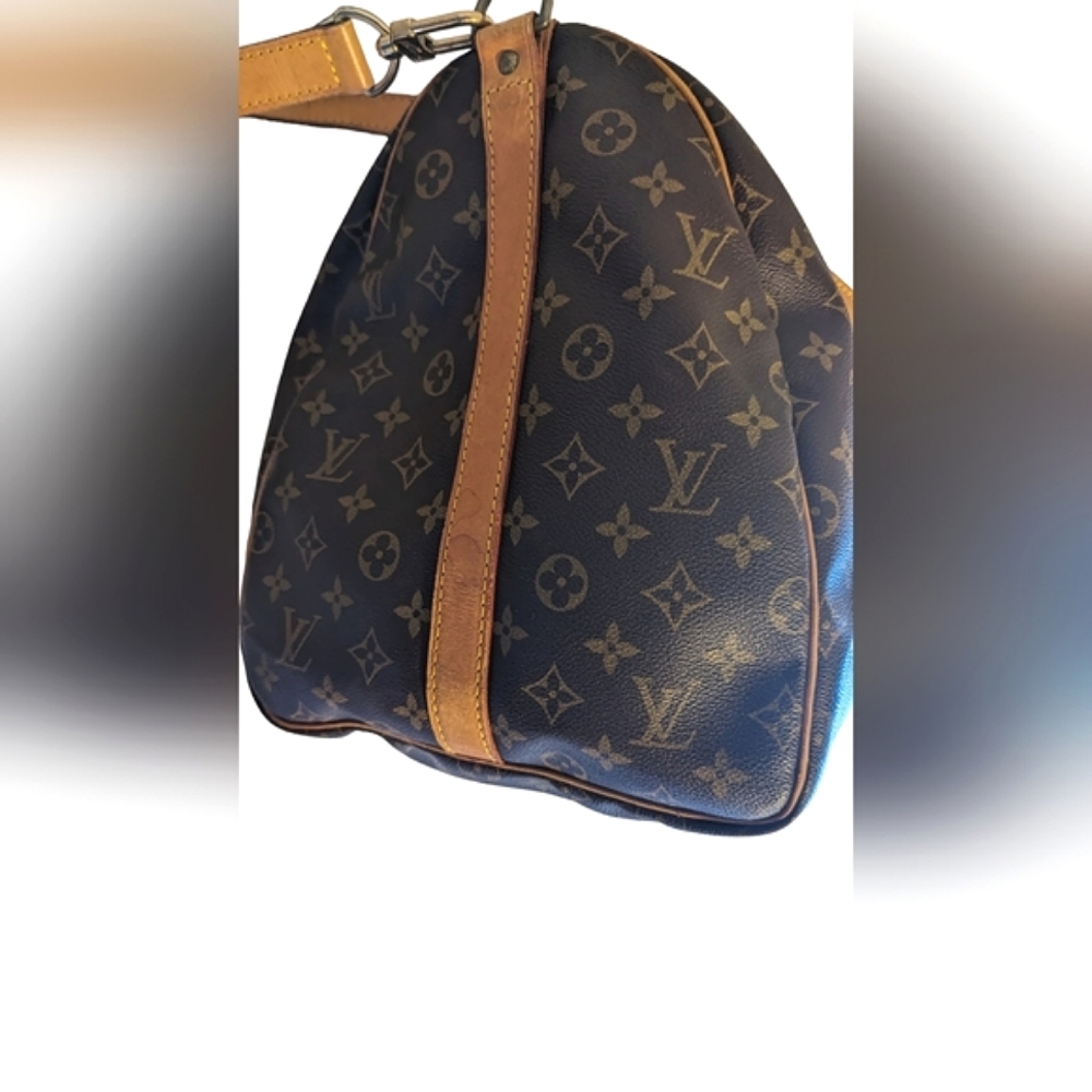 AUTHENTIC Louis Vuitton Monogram Brown Keepall Bandoulière 55 Travel Bag - Picture 3 of 16